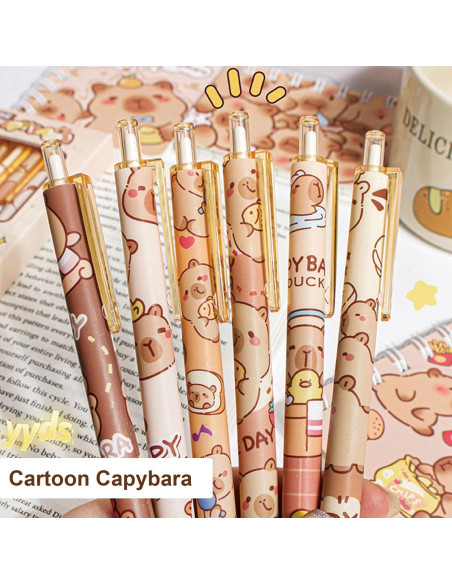 Bolígrafos de Gel Retráctiles MOZXIRZ 0.5mm Tinta Negra 6 Pcs