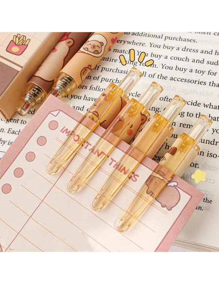 Bolígrafos de Gel Retráctiles MOZXIRZ 0.5mm Tinta Negra 6 Pcs