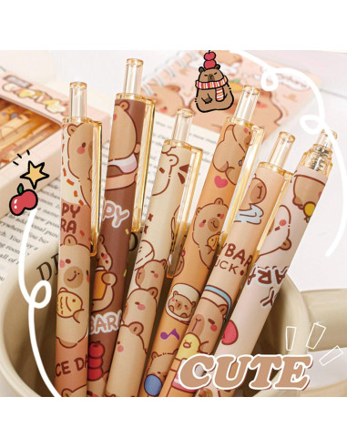 Bolígrafos de Gel Retráctiles MOZXIRZ 0.5mm Tinta Negra 6 Pcs