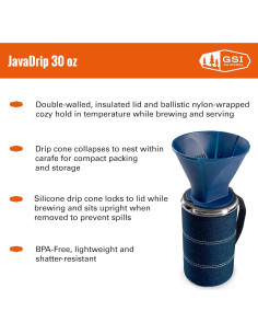 Cafetera de Goteo Portátil GSI Outdoors JavaDrip 30oz 2