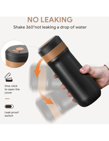 Prensa Francesa Portátil BRBHOM 350ml Acero Inoxidable Negra