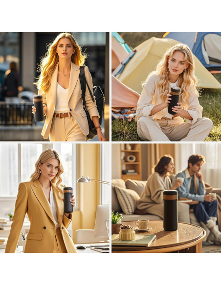 Prensa Francesa Portátil BRBHOM 350ml Acero Inoxidable Negra