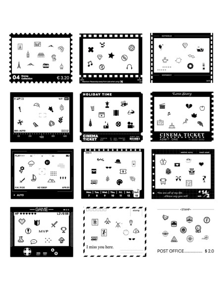 Stickers Decorativos CAIYOULE para Fotos Instax Wide 20 PCS