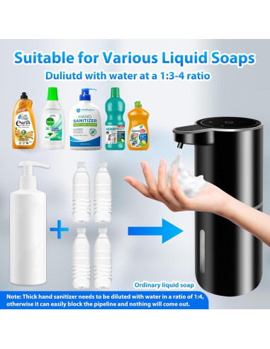 Paquete de 2 dispensadores automáticos de jabón espumoso Ruiyi Liaocheng 380ml