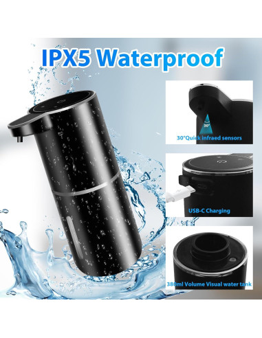 Paquete de 2 dispensadores automáticos de jabón espumoso Ruiyi Liaocheng 380ml