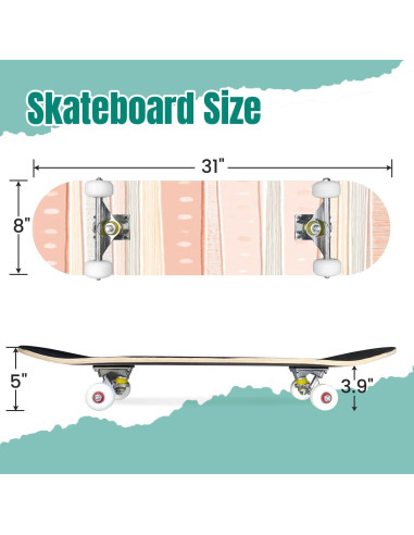 Patineta Completa UHMLTCRBOD 31" x 8" 7 Capas Arce Doble Kick