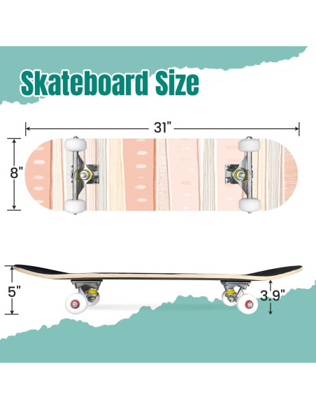 Patineta Completa UHMLTCRBOD 31" x 8" 7 Capas Arce Doble Kick