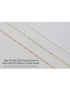 Collar Personalizado Be Wished 14K Oro o Plata 925 Ajustable 2