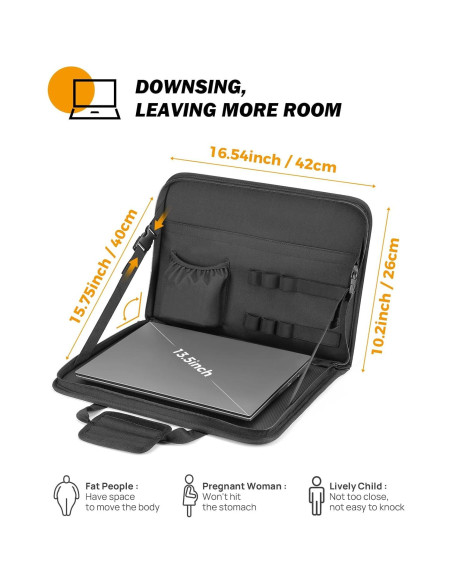 Bandeja de Comida para Volante JOYTUTUS 40.9x25.4cm Negra