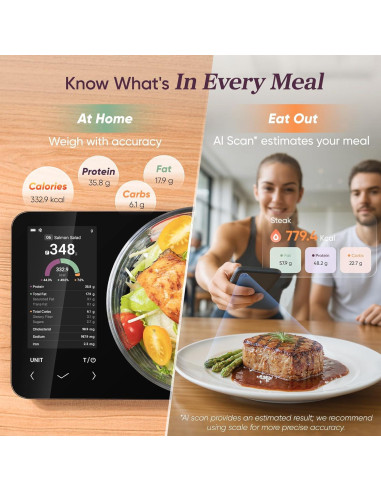 Báscula de Cocina Inteligente Cosori CNS-R001S-X 5 kg con App
