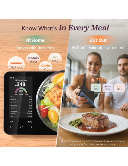 Báscula de Cocina Inteligente Cosori CNS-R001S-X 5 kg con App