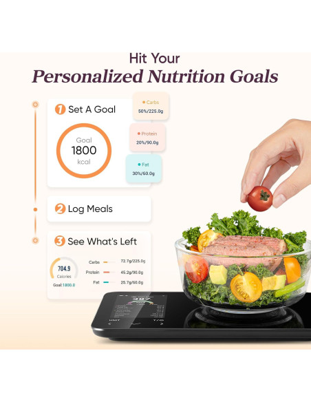 Báscula de Cocina Inteligente Cosori CNS-R001S-X 5 kg con App