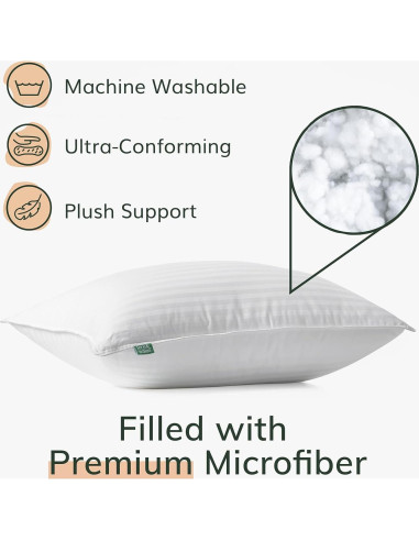 Almohadas Premium Fern y Willow - Juego de 2 - 91cm x 51cm - Suave y Fresca