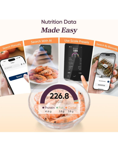 Báscula de Cocina Inteligente Cosori CNS-R001S-X 5 kg con App