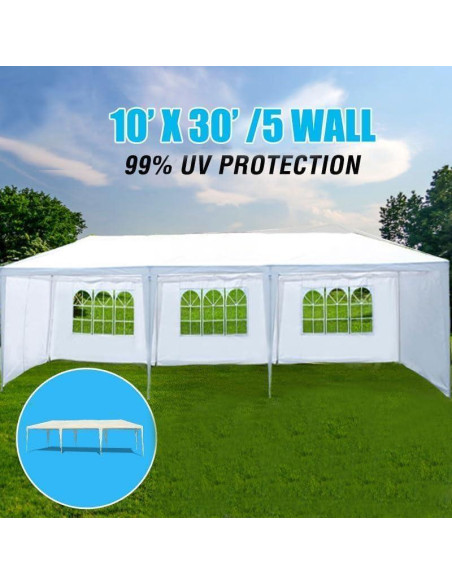 Carpa de Fiesta Exterior Gazebo EliteZ 10x9m con 8 Paredes Removibles