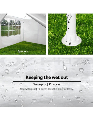Carpa de Fiesta Exterior Gazebo EliteZ 10x9m con 8 Paredes Removibles