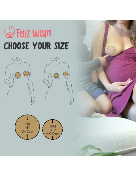Cubiertas de pezón reutilizables Feliz Wean - Destete suave