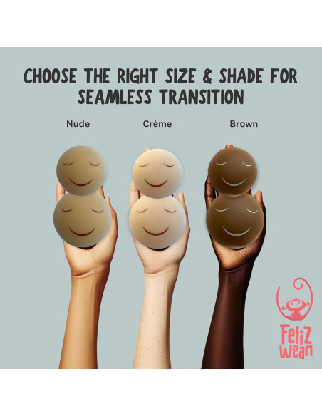 Cubiertas de pezón reutilizables Feliz Wean - Destete suave