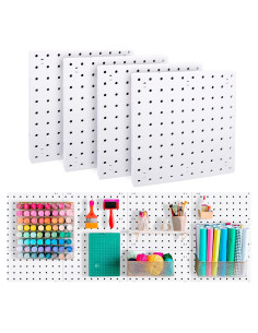 4 Piezas Tablero de Clavos LANSI ABS Blanco 25.4x25.4 cm