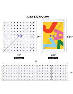 4 Piezas Tablero de Clavos LANSI ABS Blanco 25.4x25.4 cm 2