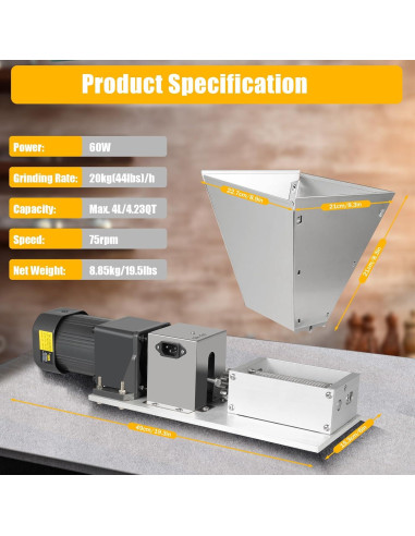 Molino de Granos Eléctrico GOSHET 4L 60W para Alimentos