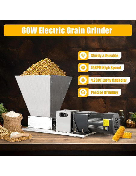 Molino de Granos Eléctrico GOSHET 4L 60W para Alimentos