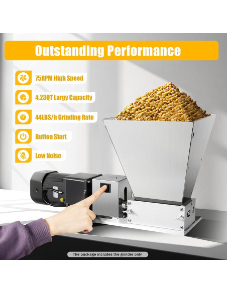 Molino de Granos Eléctrico GOSHET 4L 60W para Alimentos