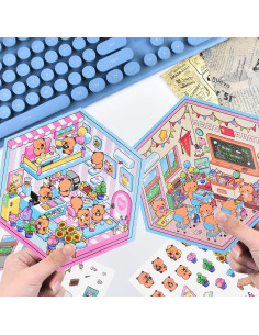 4 Sets Stickers 3D Animales Miniatura HOMICO DIY Casa 2