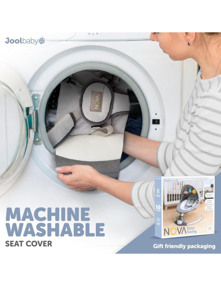 Balanceo Infantil Motorizado Jool Baby Nova Gris - Bluetooth, 10 Melodías