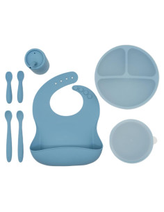Set de Alimentación WeeSprout Silicona 8 Piezas Azul