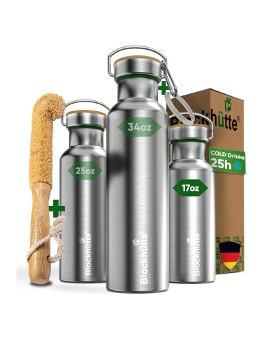 Botella de Agua Aislada Blockhütte 500ml Acero Inoxidable