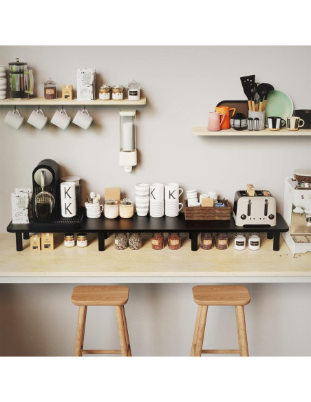 Soporte Elevador Doble Monitor WEGASTU 111.1 cm Negro