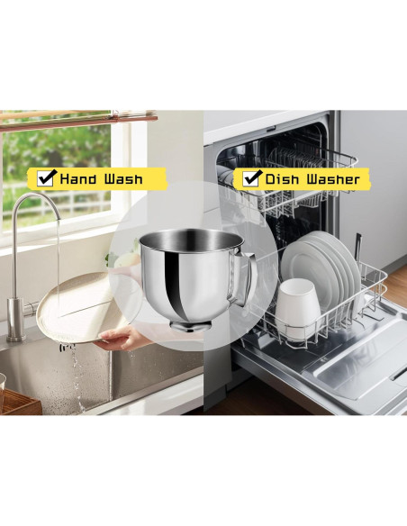Tazón de Acero Inoxidable 5.5 QT LynnXH para KitchenAid