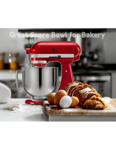 Tazón de Acero Inoxidable 5.5 QT LynnXH para KitchenAid