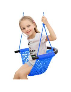 Columpio de Tejido a Mano ROPECUBE para Niños - Azul