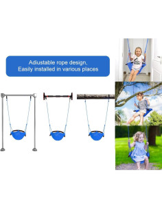 Columpio de Tejido a Mano ROPECUBE para Niños - Azul 2