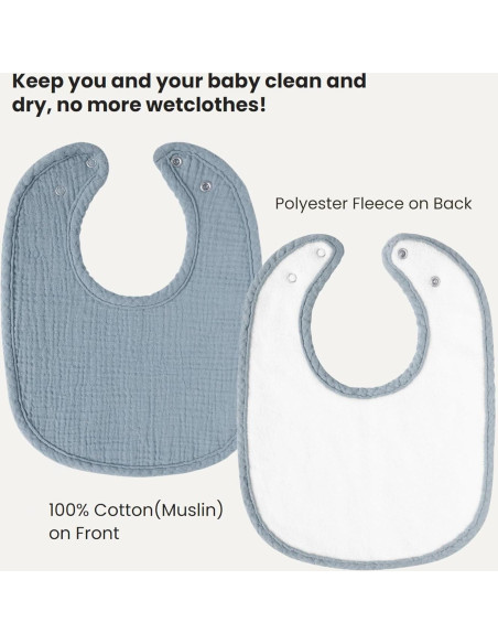 Baberos de Muselina Konssy 8 Piezas Unisex Ajustables