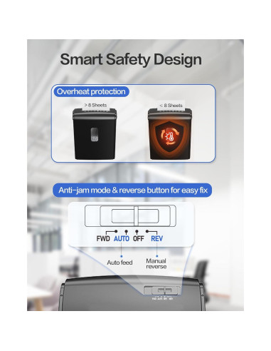 Destructora de papel micro-corte Locksworth AZ1687-2 8 hojas P4