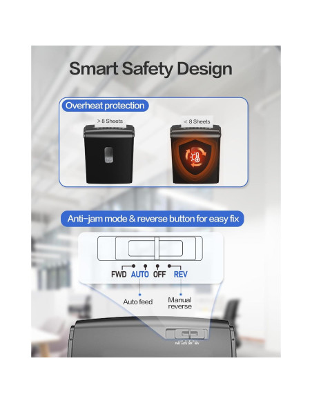 Destructora de papel micro-corte Locksworth AZ1687-2 8 hojas P4