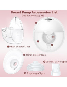 Juego de Taza Colectora IVARONAL para Bomba Momcozy M5 24mm 2