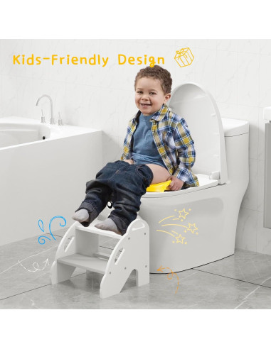 Taburete de Paso para Niños Ndahjahd 2 Pasos Madera Gris