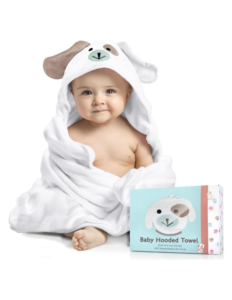 Toalla de Baño con Capucha FOREVERPURE - 89x89 cm Blanca