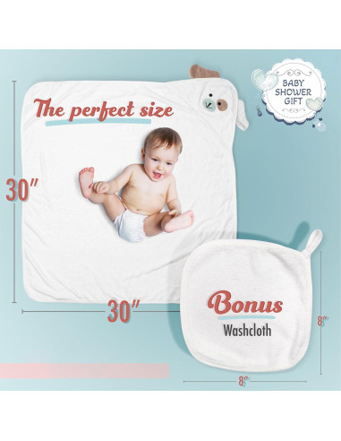 Toalla de Baño con Capucha FOREVERPURE - 89x89 cm Blanca