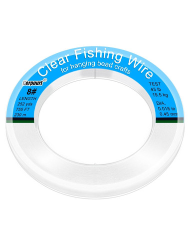 Hilo de Pesca Transparente Cerpourt 230m 43lbs Monofilamento