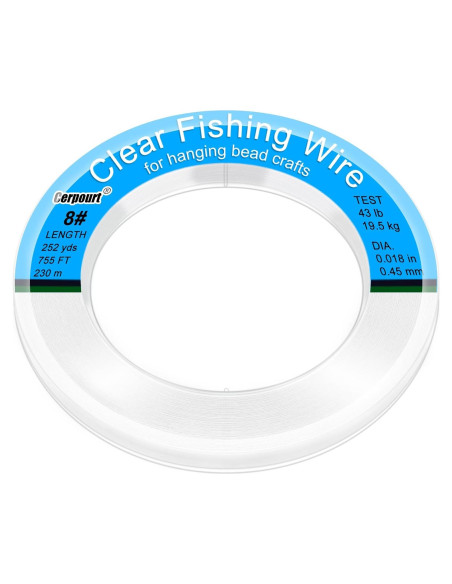 Hilo de Pesca Transparente Cerpourt 230m 43lbs Monofilamento