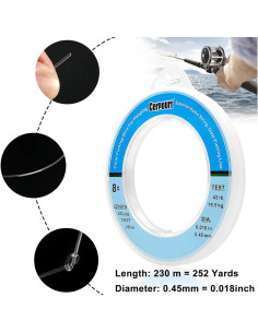 Hilo de Pesca Transparente Cerpourt 230m 43lbs Monofilamento 2