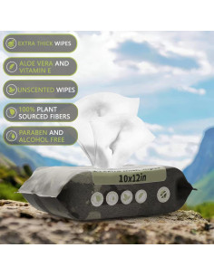 Toallitas Húmedas Biodegradables ZODTF para Camping - 48 Unidades 2