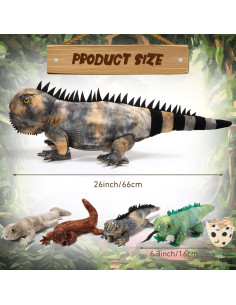 Conjunto de Juguetes de Peluche Iguana Lenwen 5 Piezas 66 cm 2