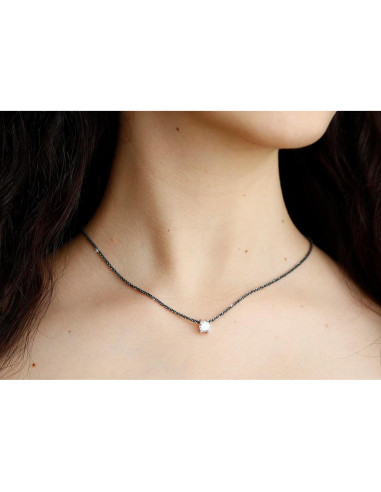 Collar de diamante CZ personalizado Be Wished - Plata Esterlina 925