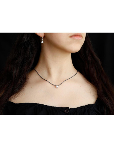 Collar de diamante CZ personalizado Be Wished - Plata Esterlina 925